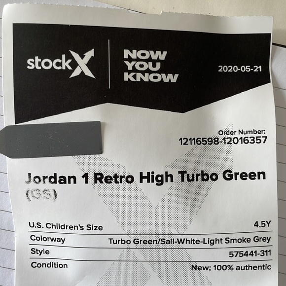 Jordan 1 high tubo green size 6 / 4.5y - Picture 7 of 7